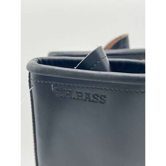 G.H. Bass Mens Black Leather Moc Toe Lace-Up Boots Size 9 Rugged Sole - Picture 5 of 9